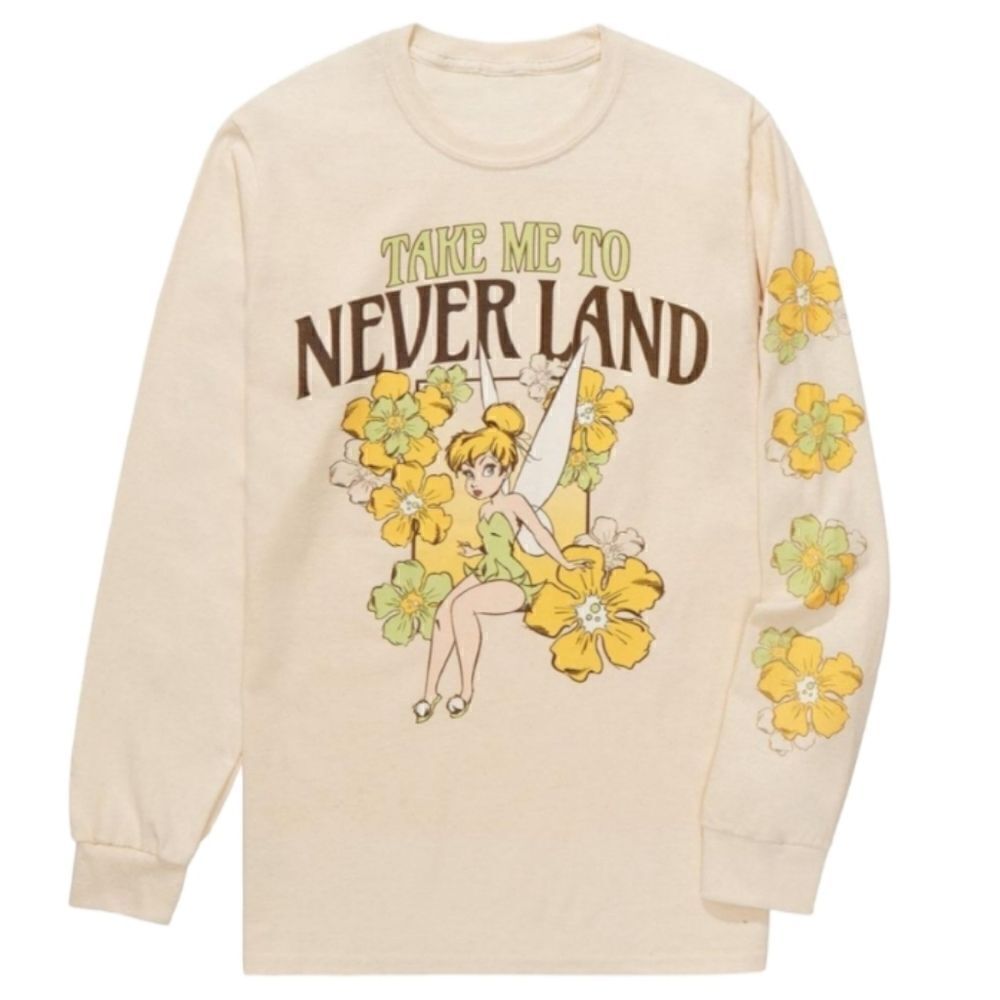 EC DISNEY TINKERBELL "TAKE ME TO NEVERLAND" LONG SLEEVE TOP SZ.XS